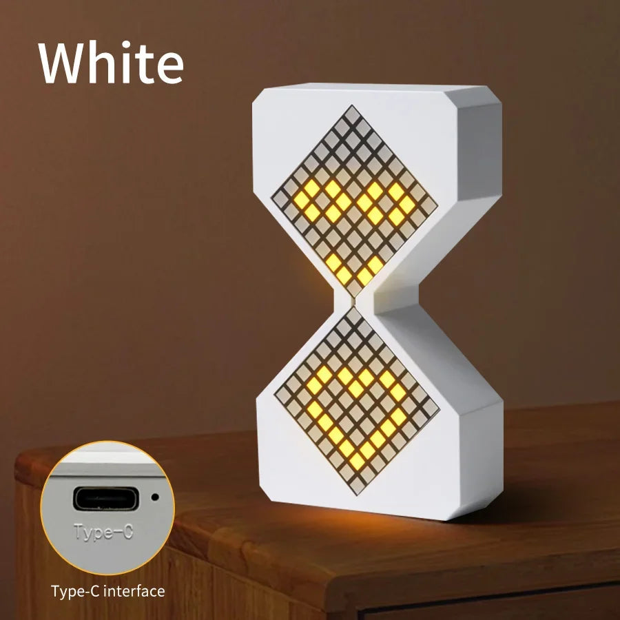 Creative DIY Digital Hourglass Birthday Gift Toy Game Timer 3D Electronic Hourglass Cyber Style Sense of Technology Yellow Light Oasis Select White Yellow Light