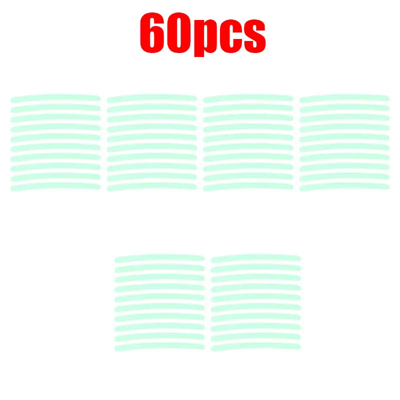 20/60pcs Wheel Hub Reflective Stickers Anti Scratch Auto Body Decorative Rim Tape Strips Warning Passing Car Motorcycle Bicycle Oasis Select 60pcs Colorful