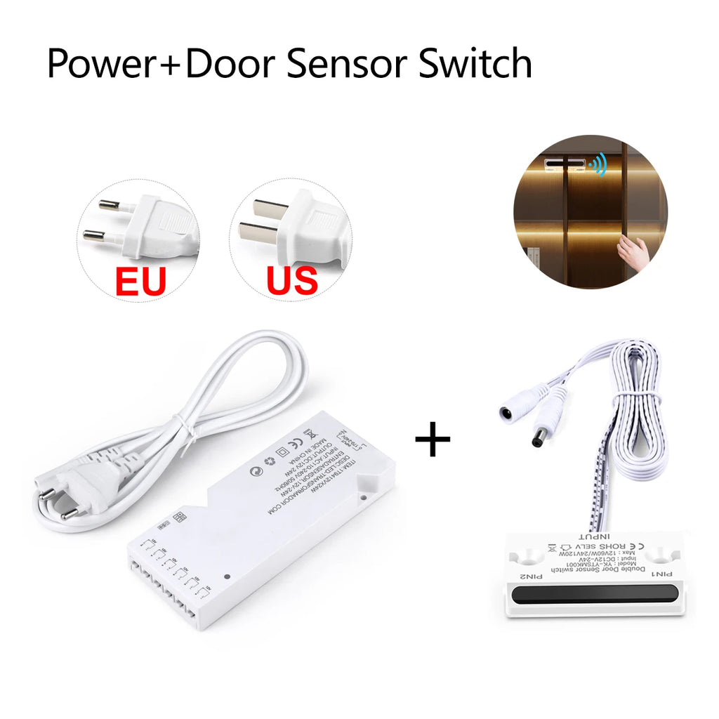 LED Supply Converter DC12V Lighting Drivers Transformer with 4-10PCS Dupont Ports,Door Double Side Proximity Sensing Swtich Oasis Select