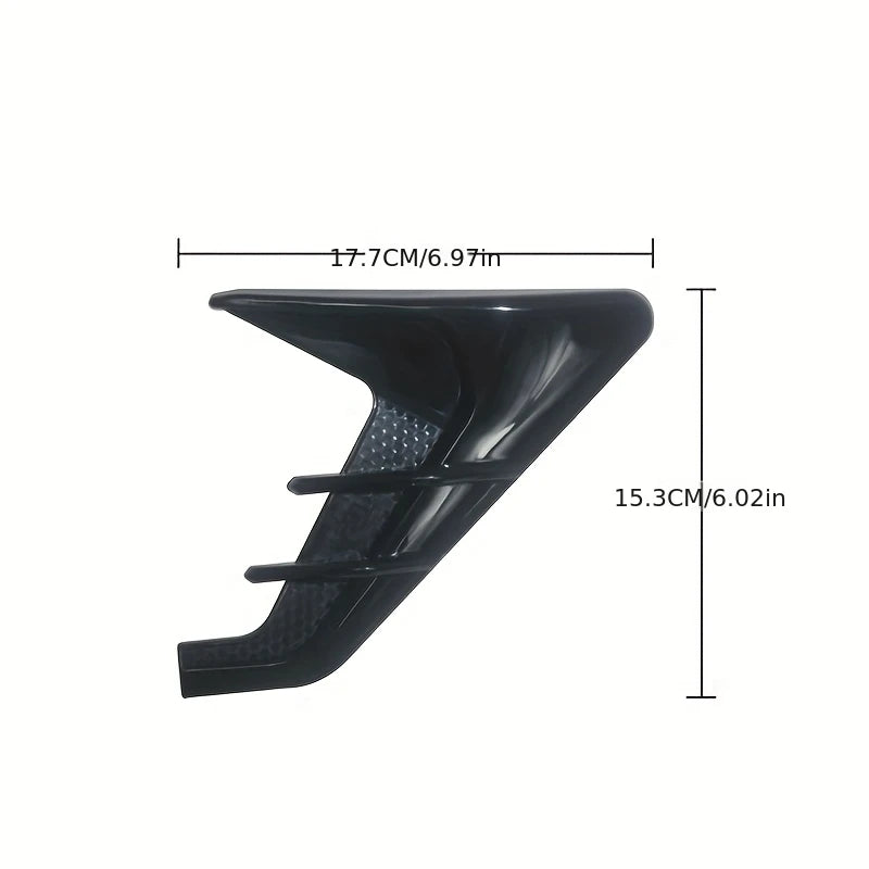 2pcs Car Shark Gill Fender Vent Stickers – Carbon Fiber & Black