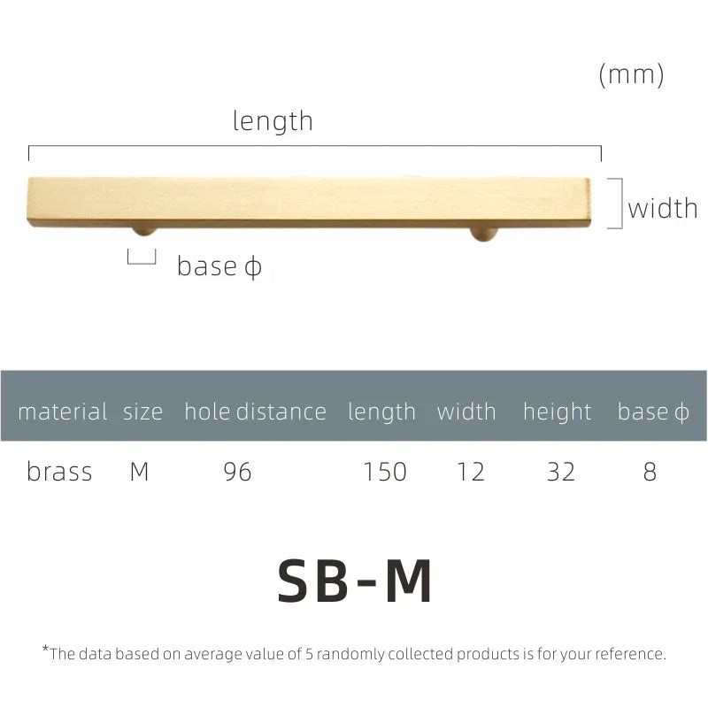 Brass Furniture Handles Modern Wardrobe Dresser Cupboard Drawer Cabinet Door Long Square Black/Gold Pulls Knobs Oasis Select SB-M