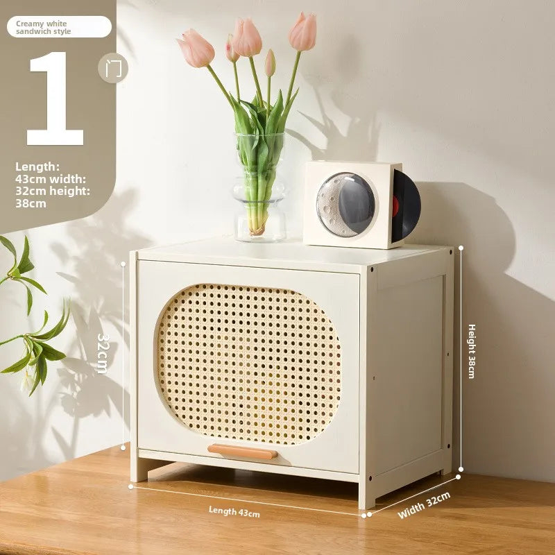 Cream wind all solid wood bookcase simple children's locker open storage cabinet living room study combination locker Oasis Select 43 long door