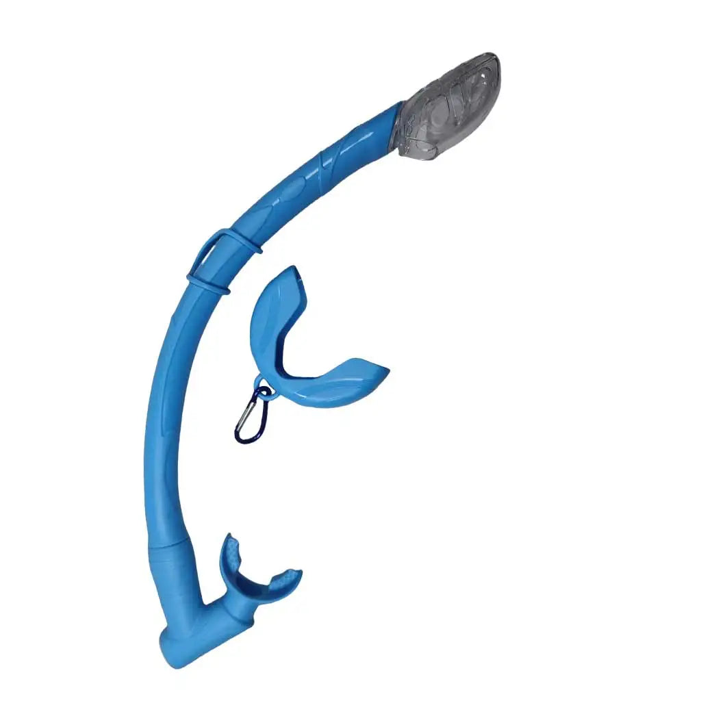 Diving Snorkel Silicone Full Dry Tube Underwater Diving One way purge valve Snorkeling Air Breathing Tube Hose Oasis Select Blue