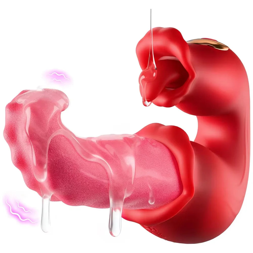 Tongue Licking Vibrator Female Powerful G-Spot Vagina Massager Dildo Thrusting Swing Clitoris Stimulator Women Sex Toy for Adult Oasis Select A-Box