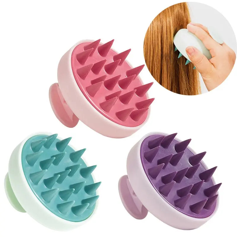 Silicone Shampoo Brush Head Scalp Massage Comb Hair Washing Comb Body Massage Brush Bath Shower Brush Salon Hairdressing Tool Oasis Select