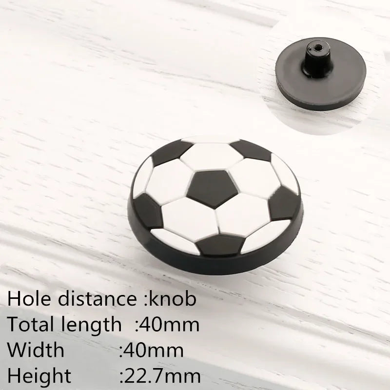 Children Room Rubber Cabinet Knobs and Handles Wardrobe Door Drawer Pulls Cute Star White Cloud Furniture Handle Oasis Select football