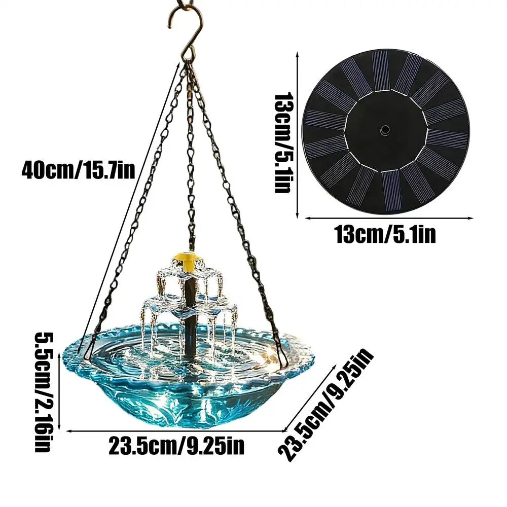 Solar Bird Bath Fountains Decorative with Pump Sprinkler Solar Powered Bird Bath Fountain for Outdoor Garden Yard Patio Porch Oasis Select Blue