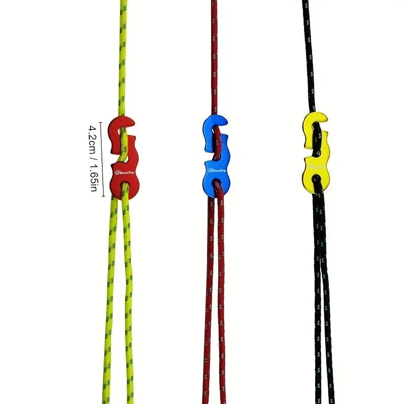 4 Sets Reflective Tent Ropes with Quick-Adjust Buckles – Windproof, High-Strength & Night Visible for Camping Safety Oasis Select
