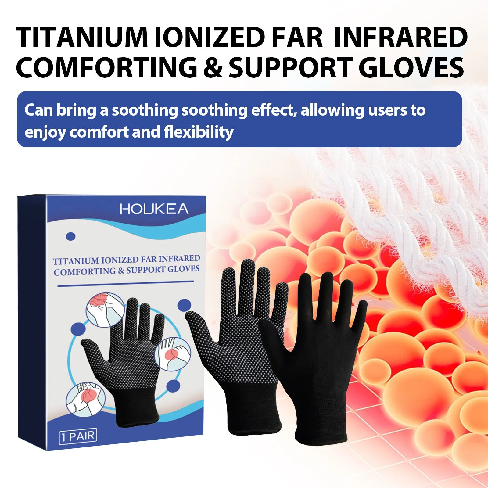 Houkea Hand Joint Pain Relief Care Gloves Wrist Therapy Carpal Treatment Swelling Women Men Daily Compression Arthritis Gloves Oasis Select