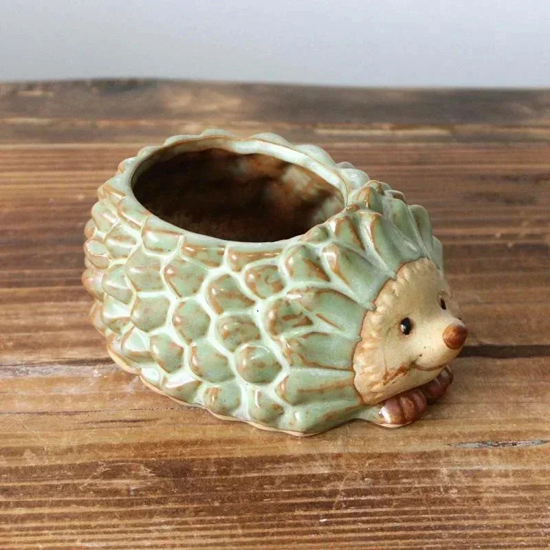 Cute Hedgehog Shaped Succulent Planter Cartoon Animal Plant Pot Mini Decorative Container for Indoor Balcony Desktop Decoration Oasis Select