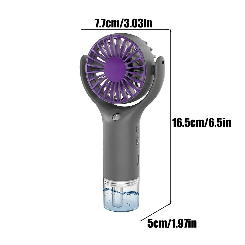 Portable Water Mist Fan Mini Handheld Fan USB Charging Spray Fans Portable Personal Hand Held Small Cooling Fan for Outdoor Oasis Select Gray