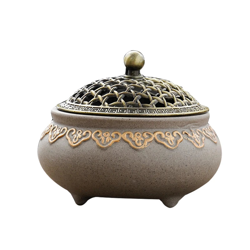 Hollowed-out Tea Ceremony Incense Burner Household Indoor Ceramic Antique Zen Aromatherapy Stove Incense Holder Oasis Select