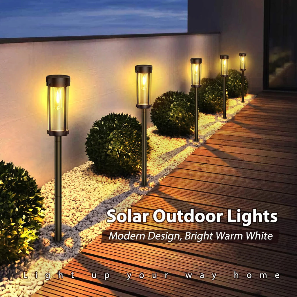 LED Solar Lawn Light Rainproof Tungsten Landscape Lamps Garden Ambience Decoration Outdoor Lighting Path Yard Patio Floor Lamp Oasis Select