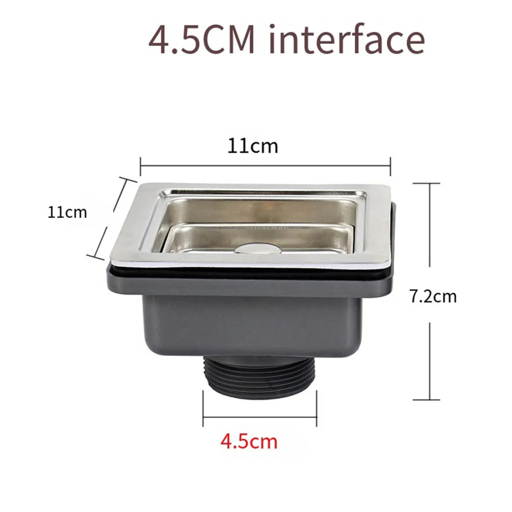 Square Stainless Steel Kitchen Sink Strainer Drainer Post Stopper Waste Plug Filter Plug Lid r Bathroom Floor Drains Oasis Select B 1PCS