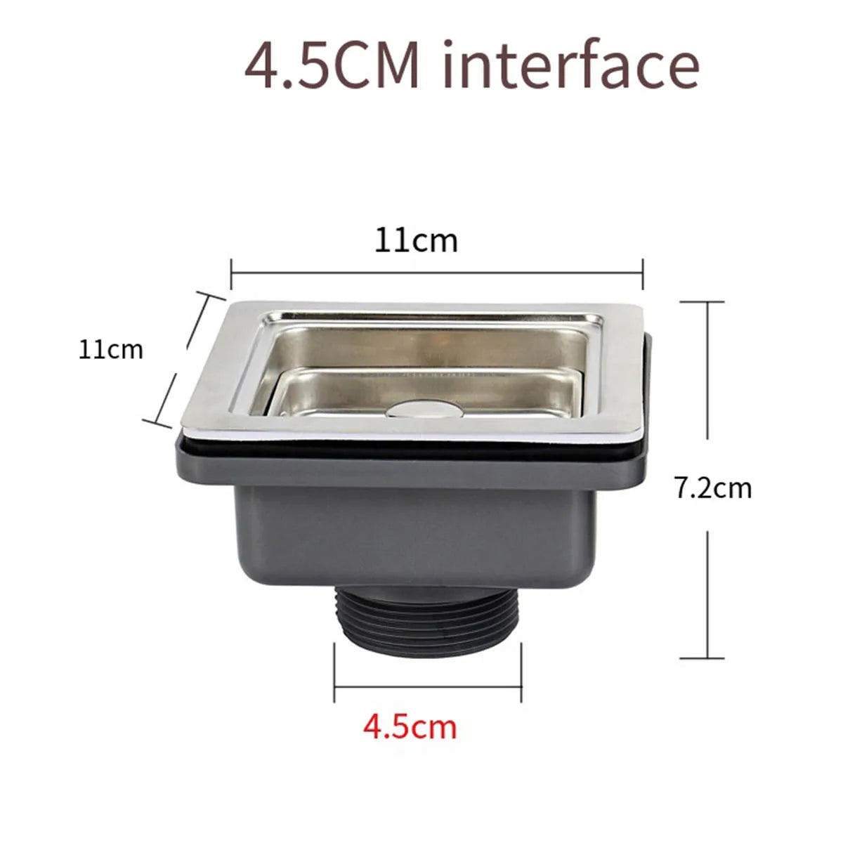 Square Stainless Steel Kitchen Sink Strainer Drainer Post Stopper Waste Plug Filter Plug Lid r Bathroom Floor Drains Oasis Select B 1PCS