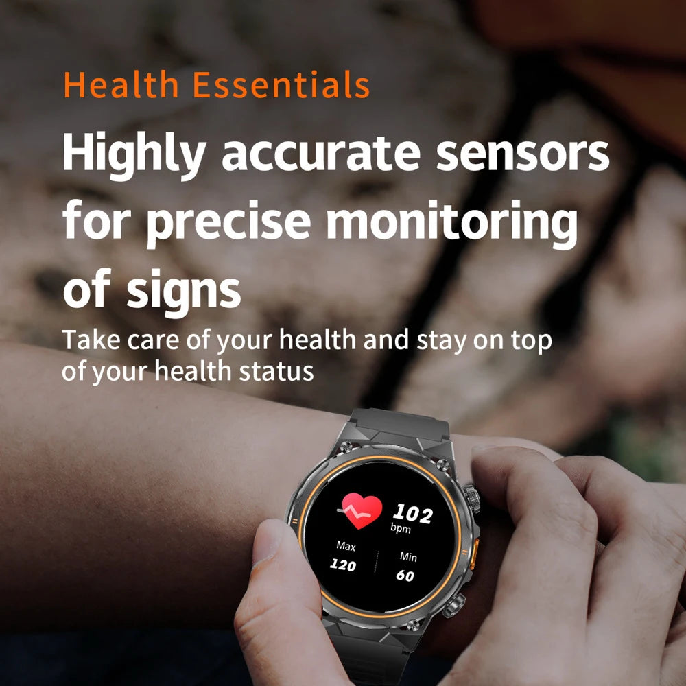 2025 Calendar Men Wireless Call Smart Watch LED Flashlights Waterproof Heart Rate Health Sleep Sports Fitness Smartwatch 400Mah Oasis Select