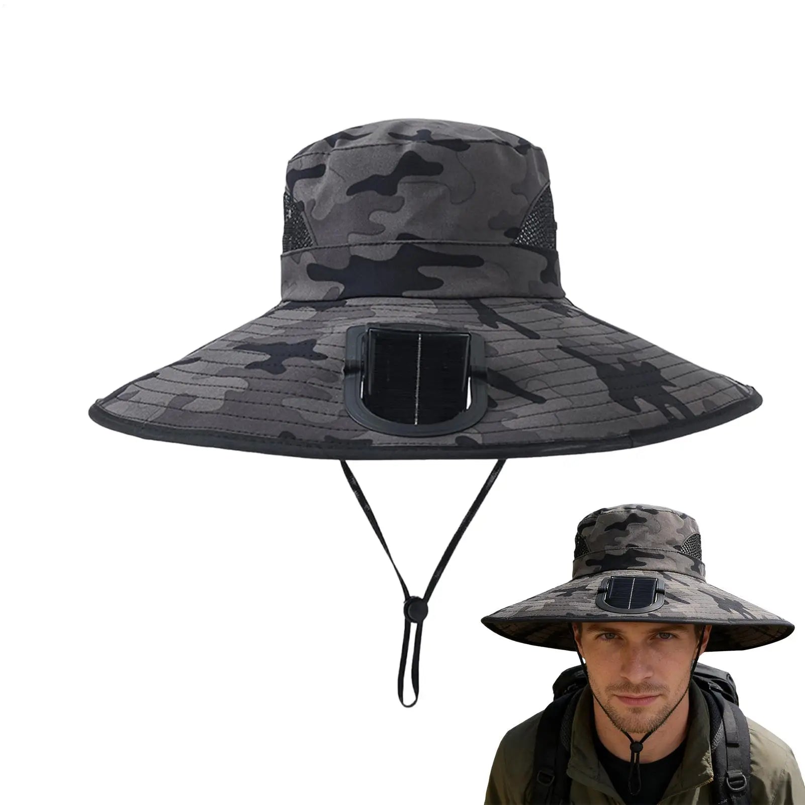Portable Solar Charging Cap with Fan Fishing Hat For Outdoor Camping Fishing Hiking Sunscreen Fisherman Hat Solar Fan Cap Oasis Select