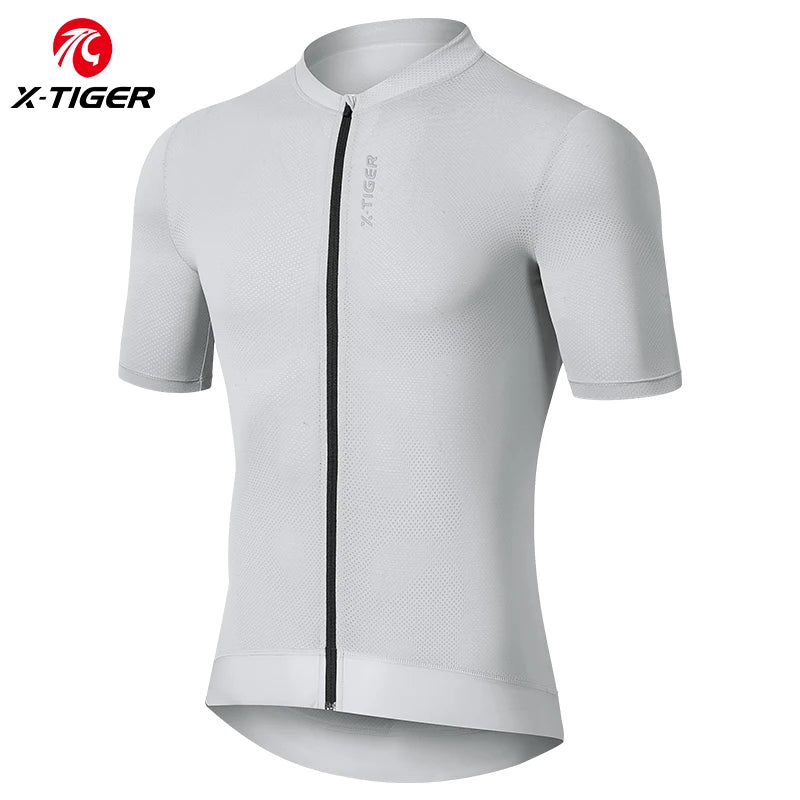 X-TIGER Cycling Jersey Men Short Sleeve High Quality Road Bike Jerseys Summer Full Zipper with Pockets Breathable Quick Dry Oasis Select XM-DY-38004 XL