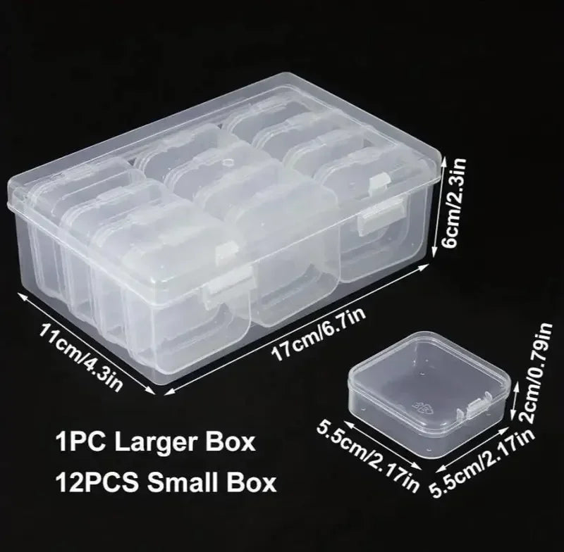 Transparent Plastic Box, Packaging Box, Female Jewelry Portable Handheld Diy Handmade Material Desktop Storage Set Box Oasis Select 12gird