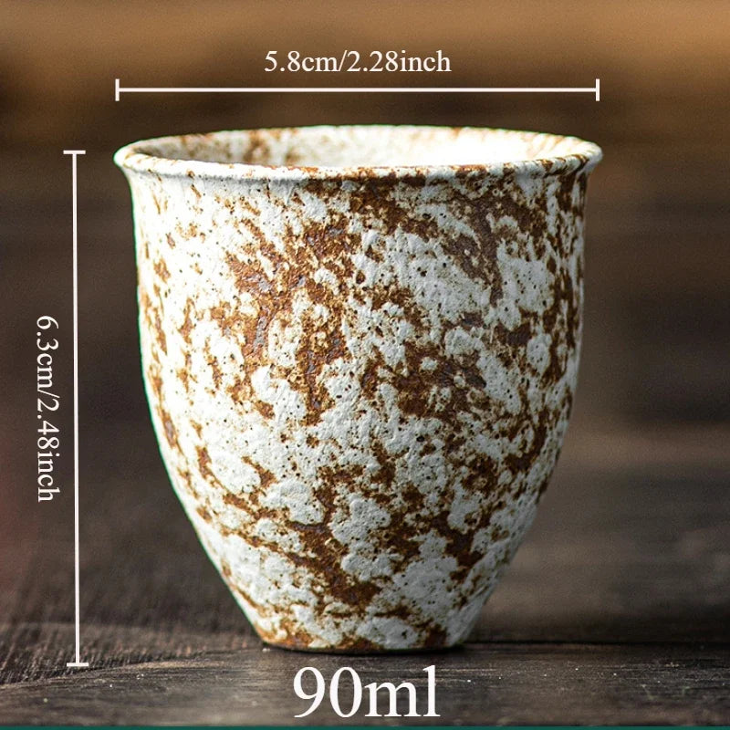 Ceramic Tea Cup Household Gilded Rust Glazed Master Cup Kung Fu Tea Set Accessories Oasis Select C 90ml