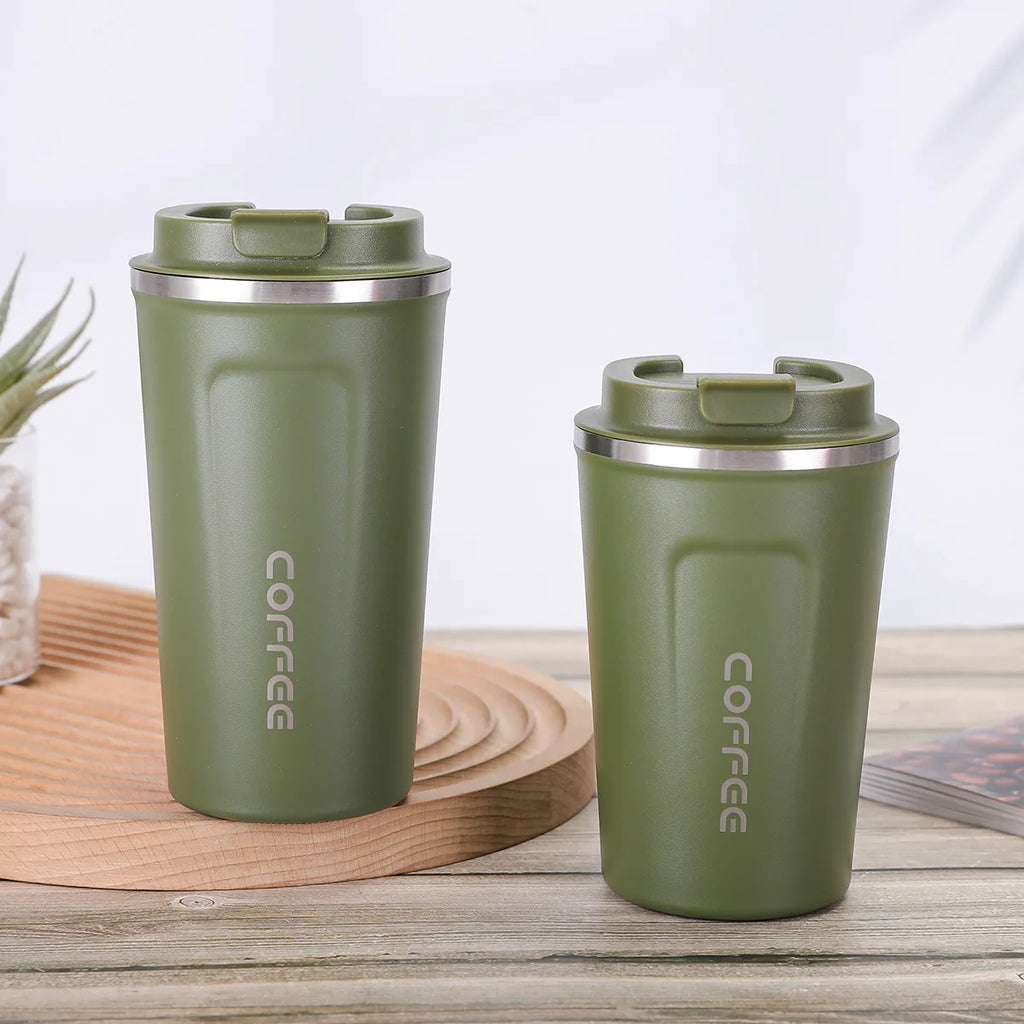 Vacuum Insulated Coffee Insulated - Double-Wall Stainless Steel Leakproof Insulated Flask, 304 Grade Reusable Travel Mug Oasis Select Green 510ml