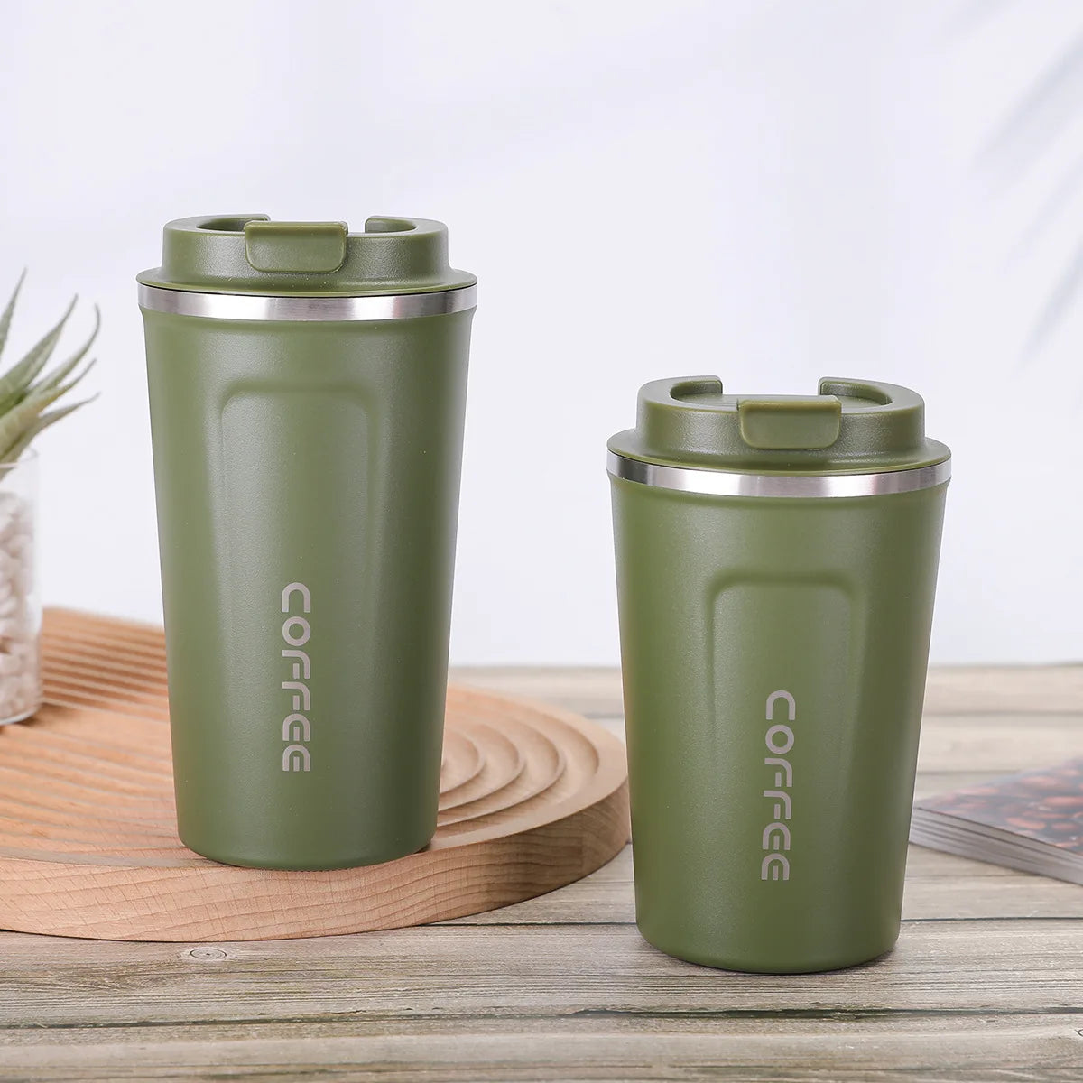 Vacuum Insulated Coffee Insulated - Double-Wall Stainless Steel Leakproof Insulated Flask, 304 Grade Reusable Travel Mug Oasis Select Green 510ml