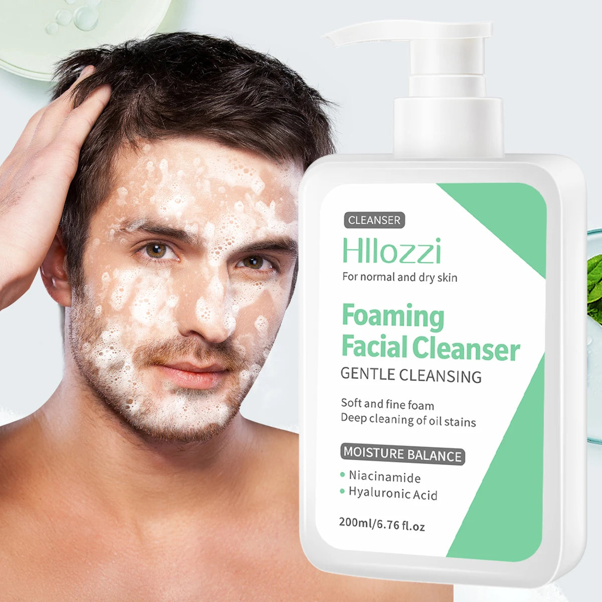 Men's facial cleanser, moisturizing, refreshing and clean skin, summer skin care products, oil control, blackhead removal Oasis Select