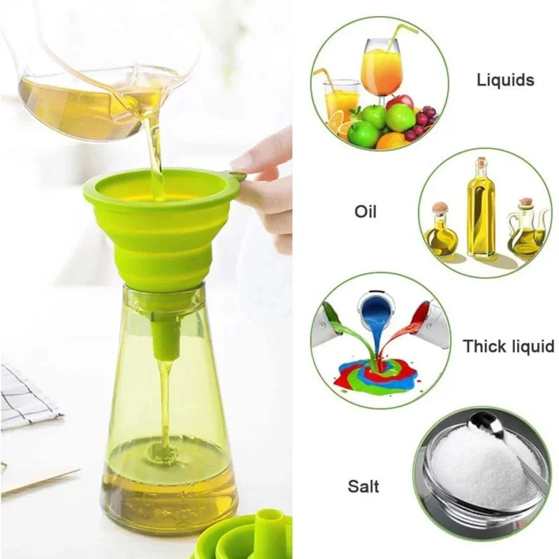 Silicone Collapsible Foldable Funnel Household Kitchen Cooking Tools Portable Wine Mini Portable Oil Pot Funnel Oasis Select
