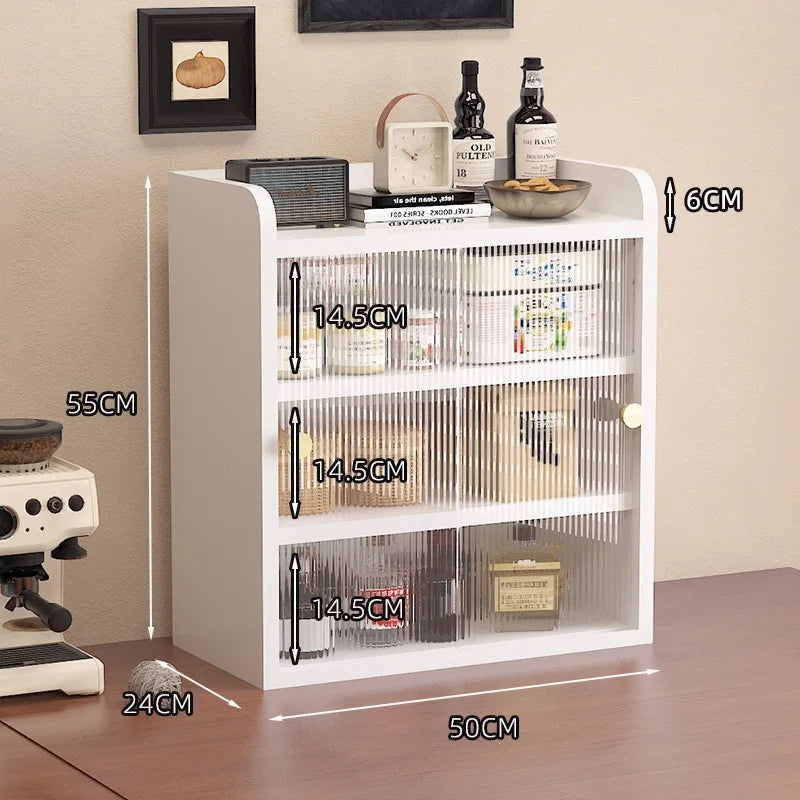 Multi-functional Cup holder storage Shelf dust-proof water cup tea cup coffee cup side cabinet storage Oasis Select White 4