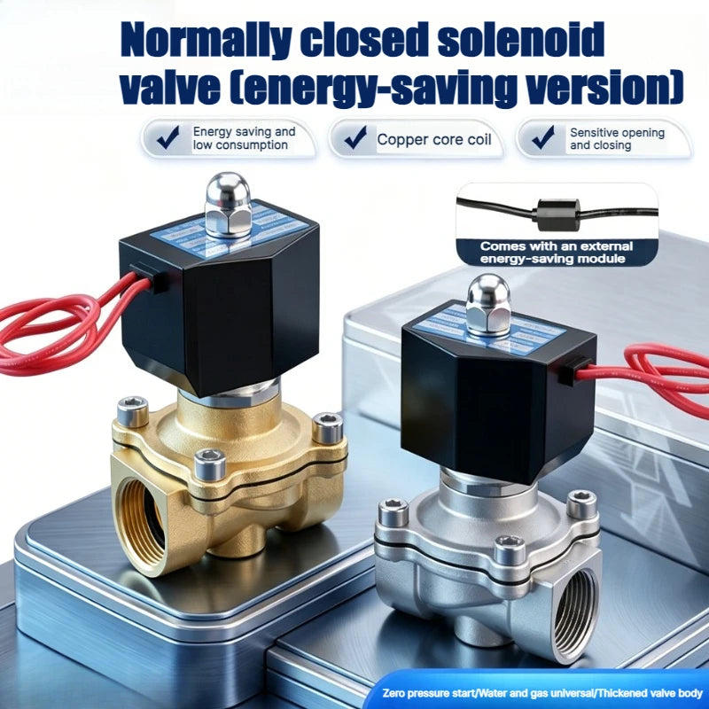 Lectric Solenoid ValveDN15/20/25 1/2" 3/4" 1" Energy Saving Non Heating Normally Closed Pneumatic Water Oil Air AV220V DC24V Oasis Select