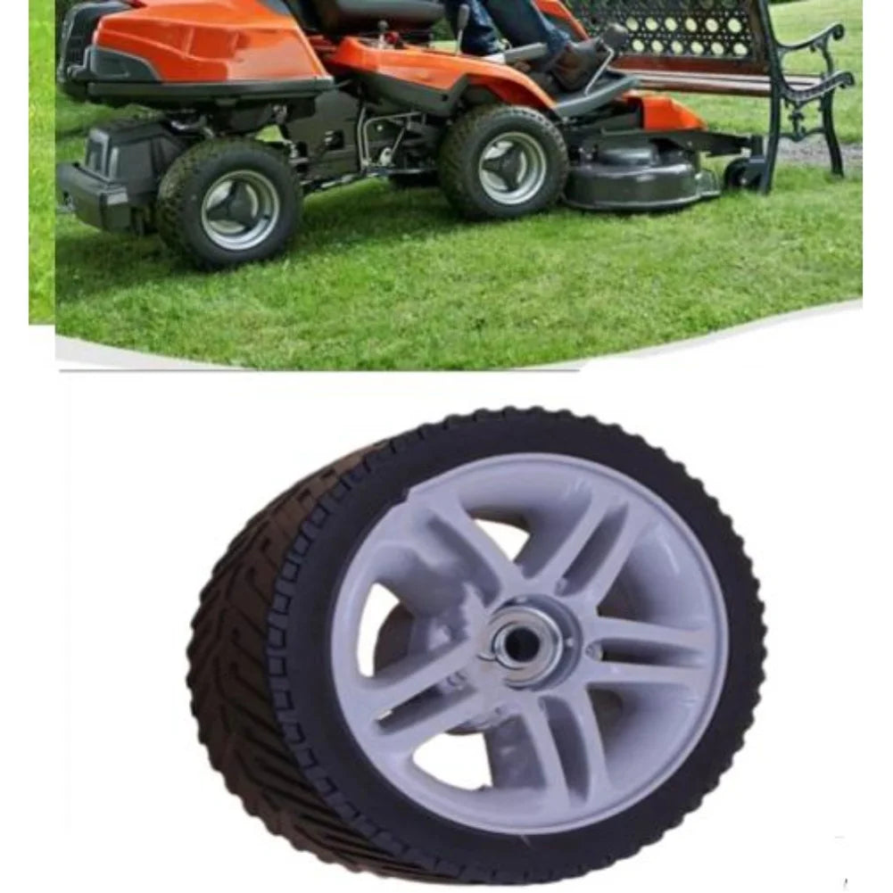 Lawn Mower Wheel Set Black 17cm Front 20mm Rear Smooth Rolling Replacement Parts For Grass Cutter Garden Equipment Oasis Select
