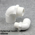 20 25 32mm To 1/2" 3/4" 1" White PVC Connector 90 Degrees Equal Reducer Coupling Male Thread Elbow Joint Garden Irrigation Oasis Select 32mm x 1 inch