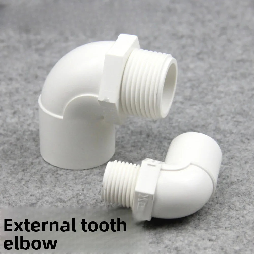 20 25 32mm To 1/2" 3/4" 1" White PVC Connector 90 Degrees Equal Reducer Coupling Male Thread Elbow Joint Garden Irrigation Oasis Select 32mm x 1 inch