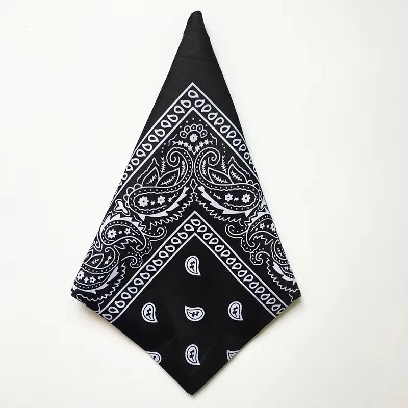 1/4pcs Men Women Bandana Hairband Cowboy Mens Biker Sports Headwear Wrist Hairwrap Single Sided Head Wrap Scarf Paisley Oasis Select 1pcs Black