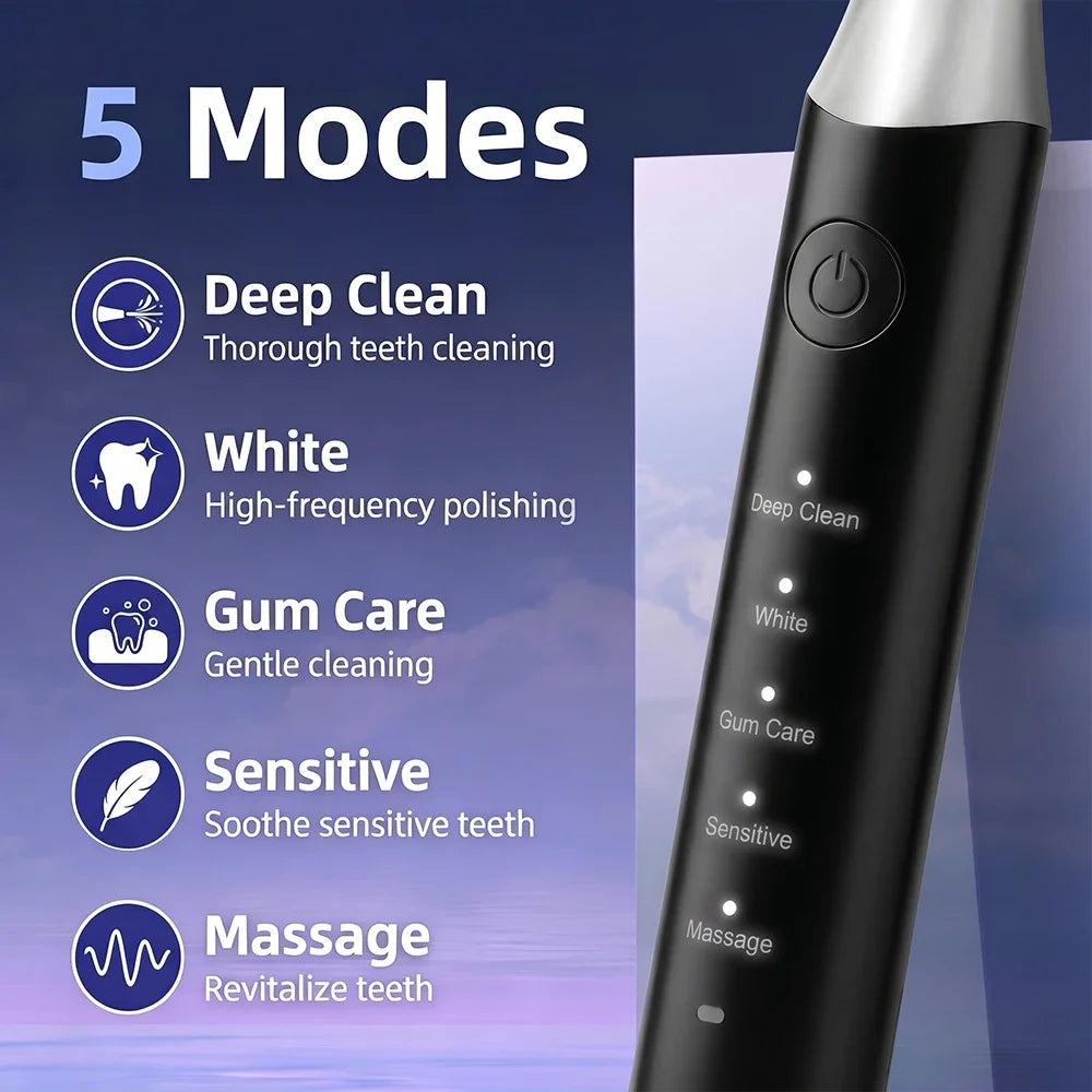 AFDEAL Sonic Electric Toothbrush 5 Modes | IPX7 & 4 Heads