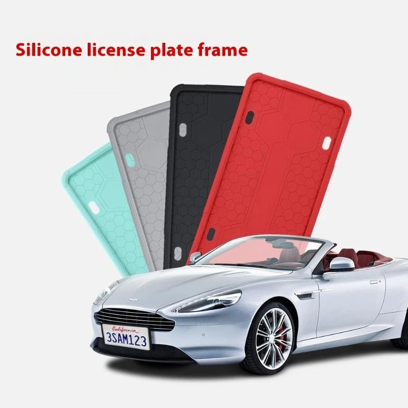 Silicone Black License Plate Frame Covers 2 Pack- Front Or Back Car Plate Bracket Holders. Rust-Proof, Rattle-Proof Accessories Oasis Select