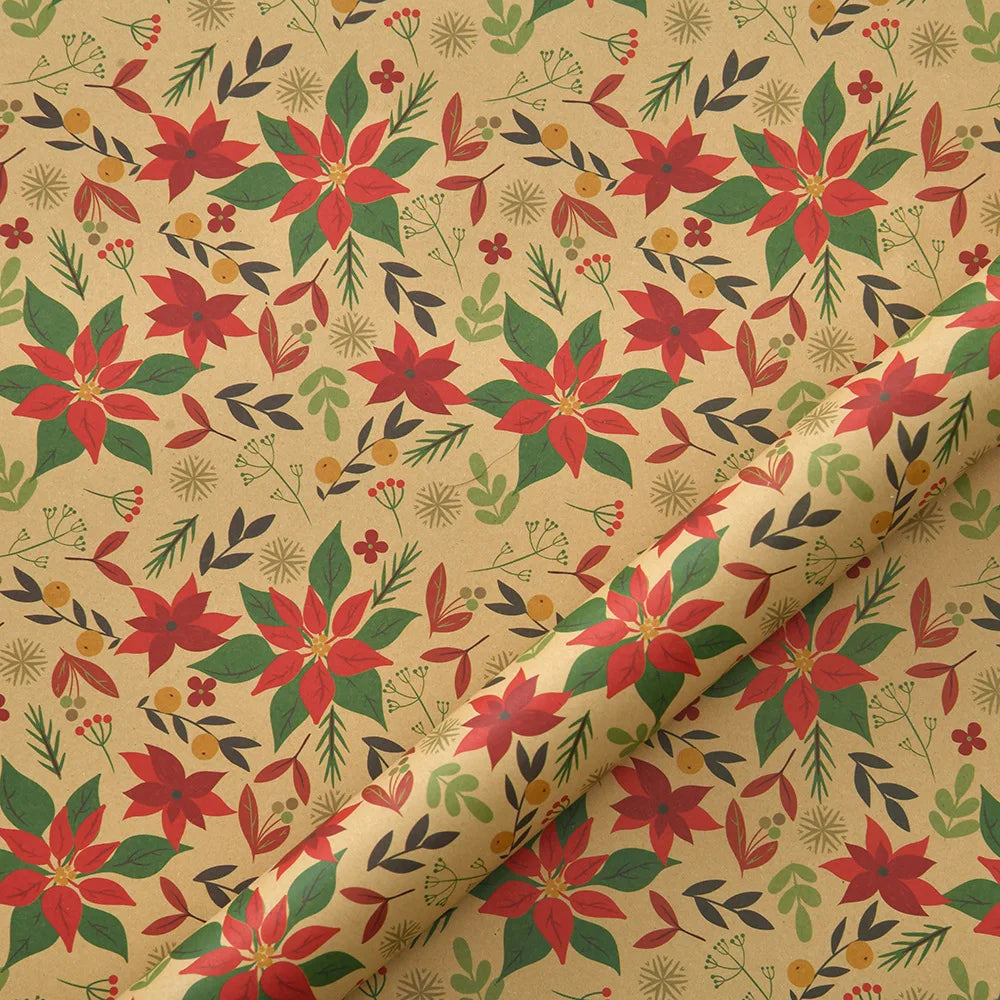 1roll Gift Wrapping Paper ChristmasTree Santa ClausWrapping Paper Birthday Gift Wrapping Paper Christmas Wrapping Paper Handmade Oasis Select Flower