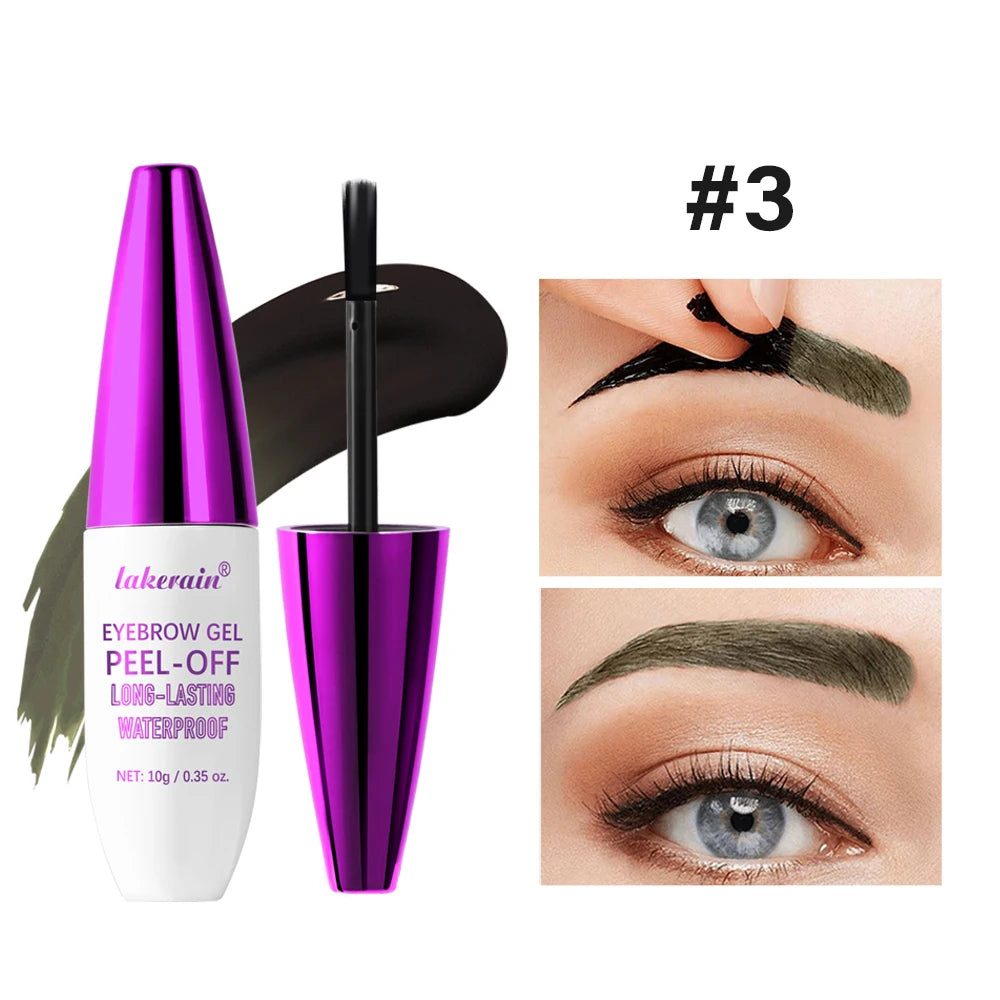 Tattoo Peel Off Eyebrow Gel Tint long-lasting Semi Permanent Brow Tint waterproof Transfer-proof Defined Looking Brows Cosmetics Oasis Select 3 LIGHT BROWN