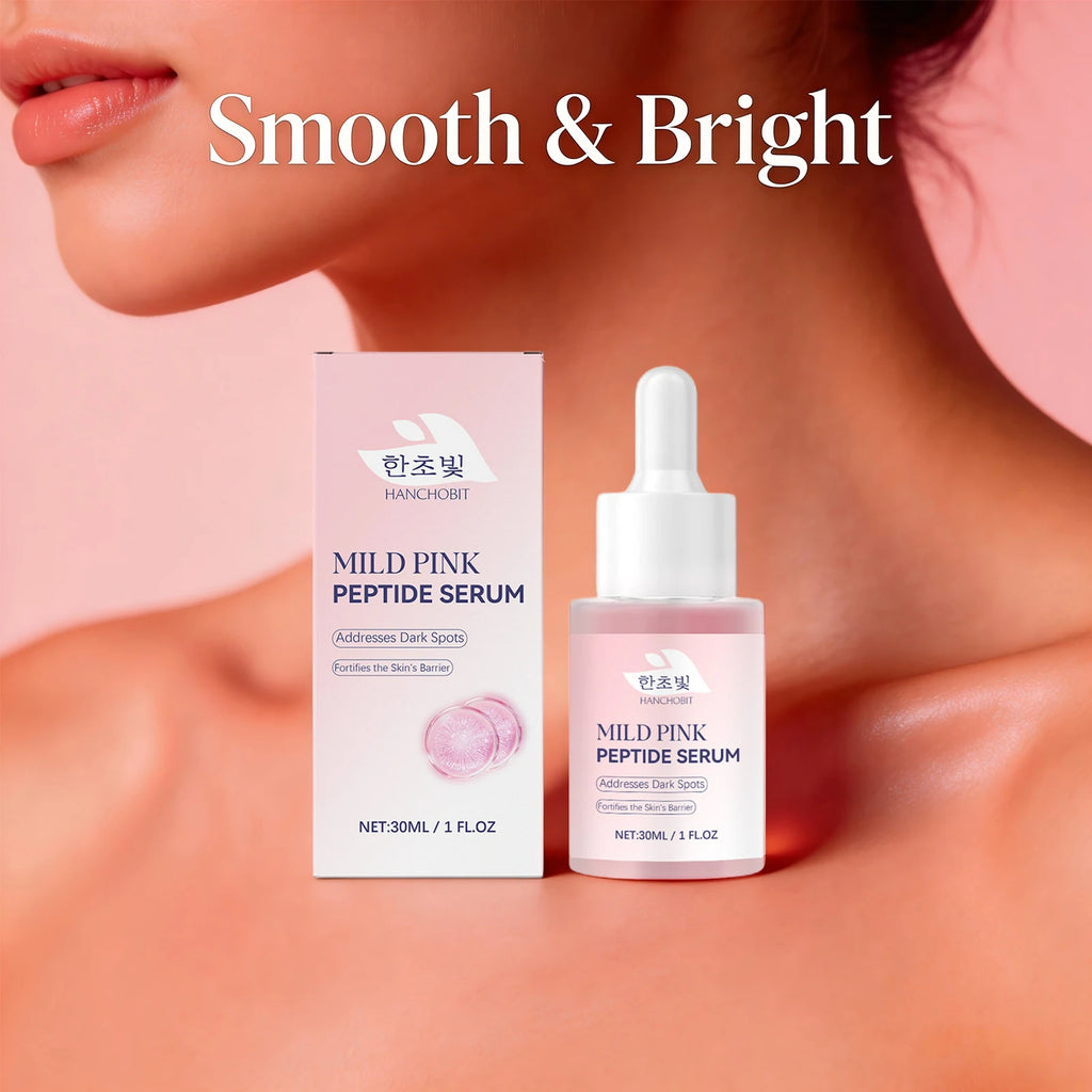 Pink Peptide Serum for Dull Skin Brightening Skin Dark Spots Improvent Even Skin Tone Enhance Elasticity Smoothing Face Essence Oasis Select