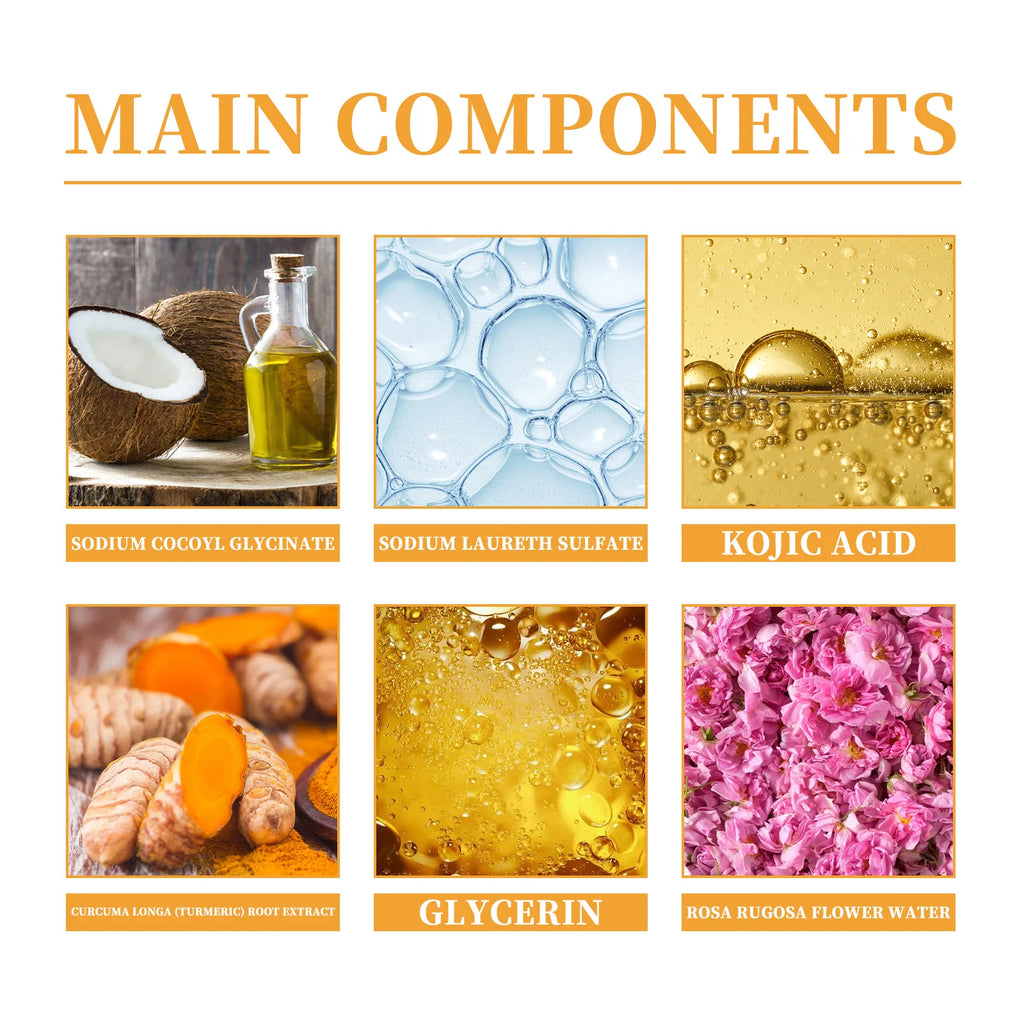 HOYGI Turmeric Kojic Acid Cleanser Foam Deep Clean Anti Acne Oil Control Fade Marks Blackhead Remover Brightening Face Was Oasis Select