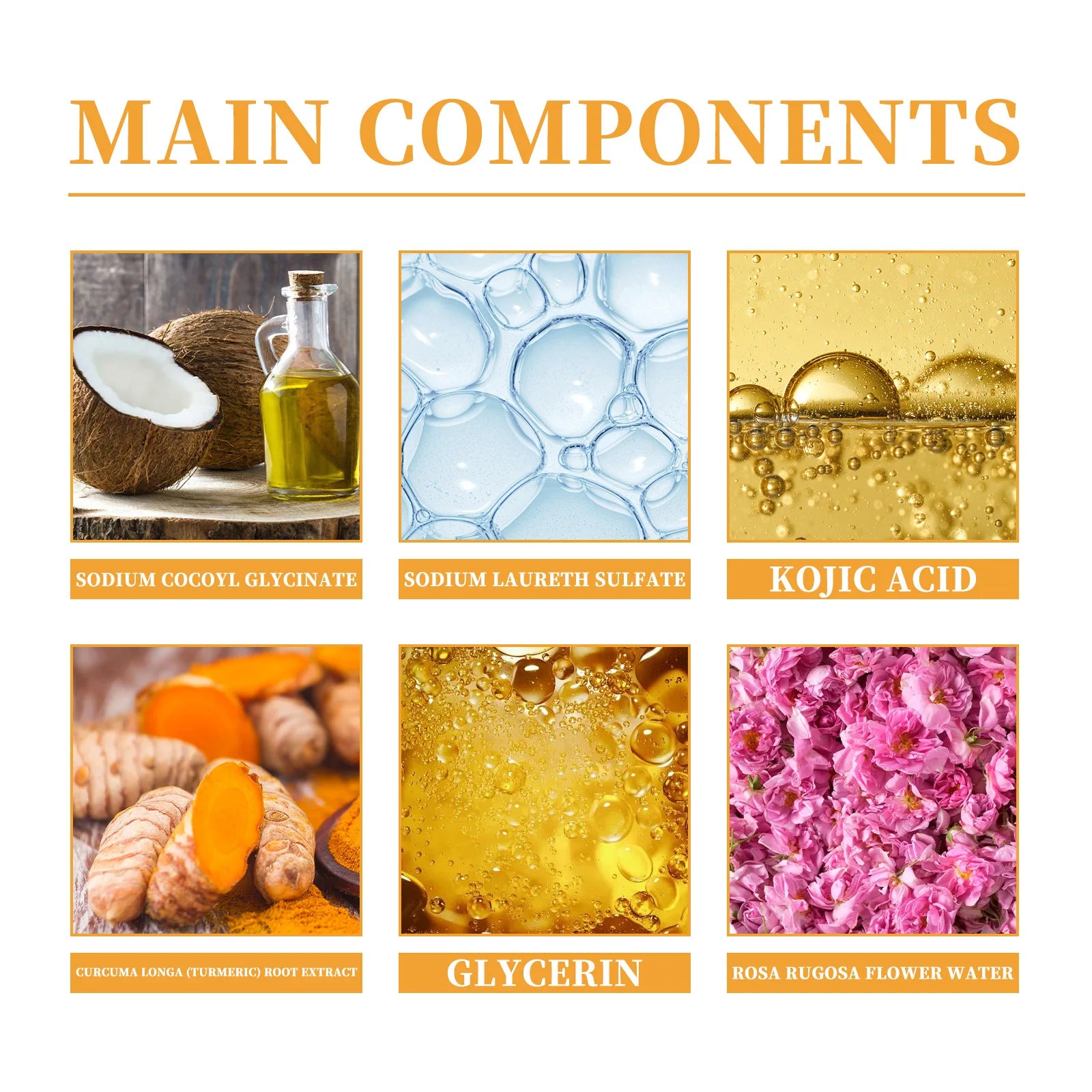 HOYGI Turmeric Kojic Acid Cleanser Foam Deep Clean Anti Acne Oil Control Fade Marks Blackhead Remover Brightening Face Was Oasis Select