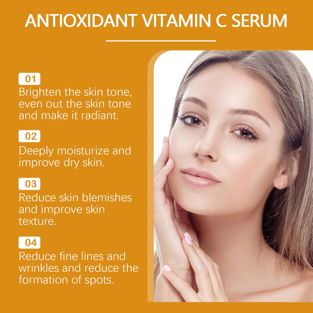 Vitamin C Facial Serum Anti Aging Deep Hydrating Fade Fine Wrinkles Brightening Moisturizing Repair Nourishing Skin Care Essence Oasis Select