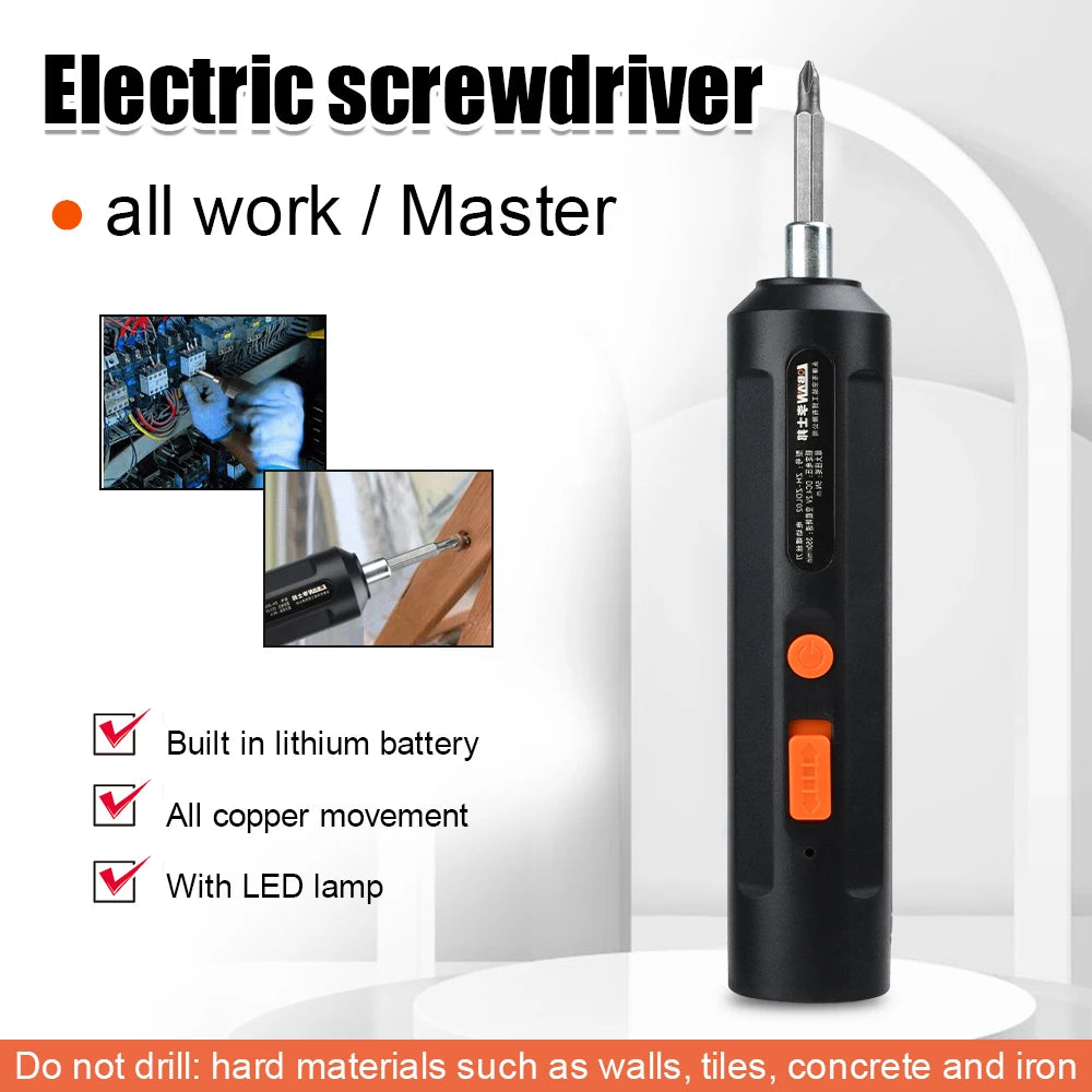USB-Charging Electric Screwdriver Household Electric Screwdriver for Fastening Drilling and Screwdriving Tool Maintenance Tool Oasis Select