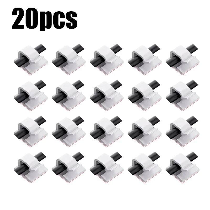 10/20/30/40/50pcs Cable Clips Self-Adhesive Cord Management Wire Holder Organizer Clamp Self-Adhesive Light Clips Car Wire Clip Oasis Select 20pcs White