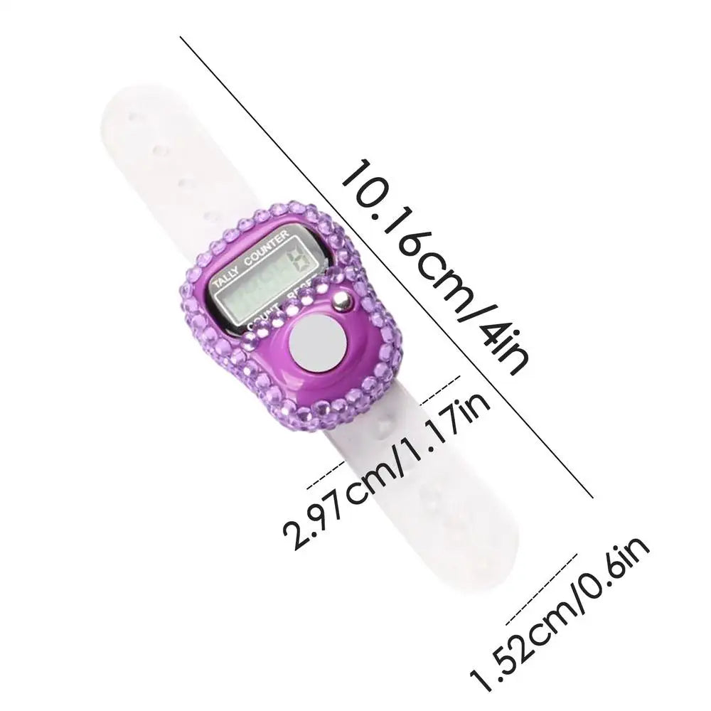 Finger Counter Clicker LCD Digital Display Finger Counter Resettable Lap Record Ring Manual Knitting Row Tally Ring For Golfer Oasis Select Purple