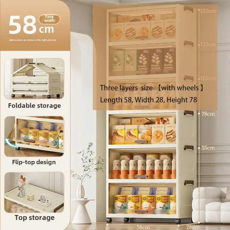 Multi-functional Simple Folding Storage Cabinet Plastic Multi-layer