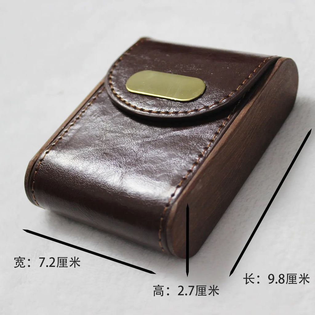 Creative Retro Leather Men's Cigarette Case Moisture Resistance Simple Short Protective Case Smoking Accessories Oasis Select