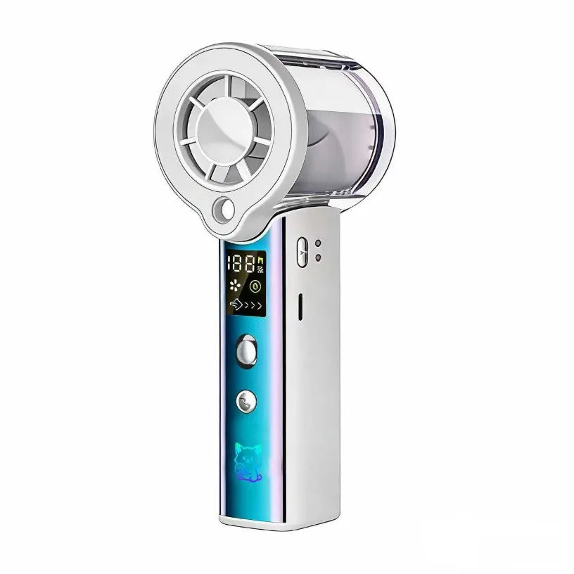 100 Speeds Adjustable Handheld Spray Fan LED Display Rechargeable 3000mAh Quiet Mist Cooling Fan for Travel Outdoor Daily Use Oasis Select