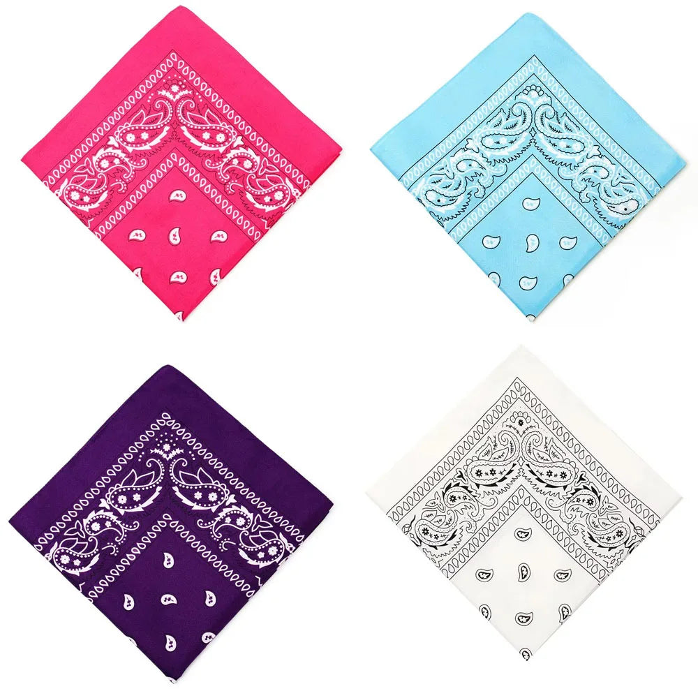 1/4/6Pcs Fashion Hip HopBlend Bandana Square Scarf Black Red Paisley Headband Printed For Women/Men/Boys/Girls Oasis Select mix 4pcs 55X55 cm