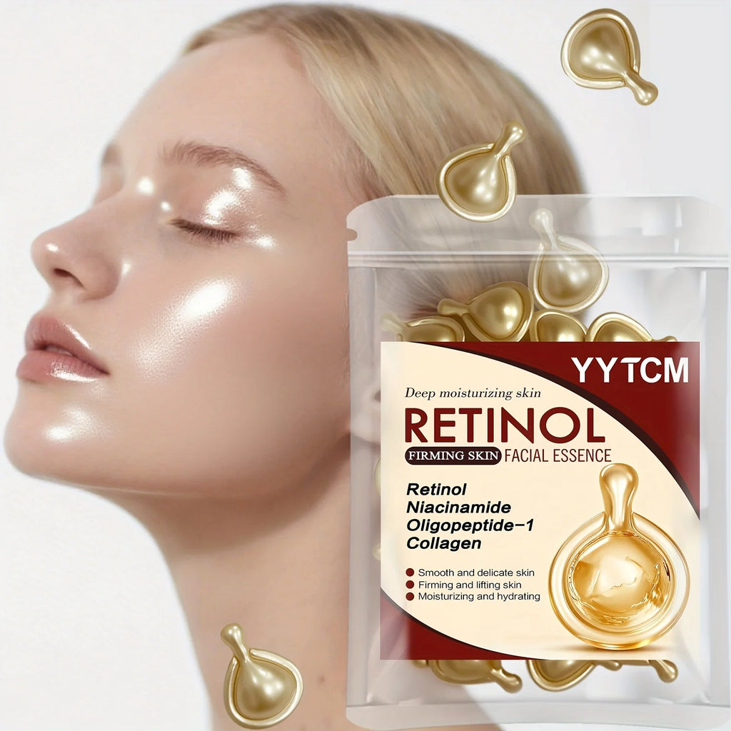 Retinol Firming Facial Moisturizing Essence Capsules, Retinol Facial Essence, Contains Hydrolyzed Collagen, Niacinamide, Deep Moisturizing (0.5Gx30 Capsules)/Bag-1 Bag Oasis Select